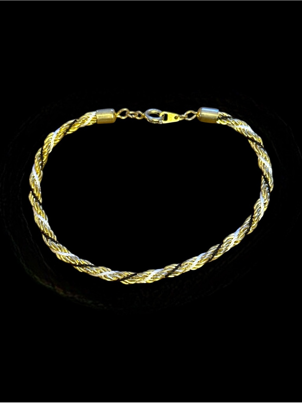 Vintage Technibond tricolor rope chain bracelet